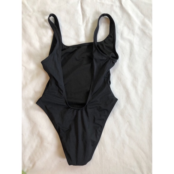 ASOS PETITE High Leg Scoop Black Swimsuit New - Picture 6 of 6